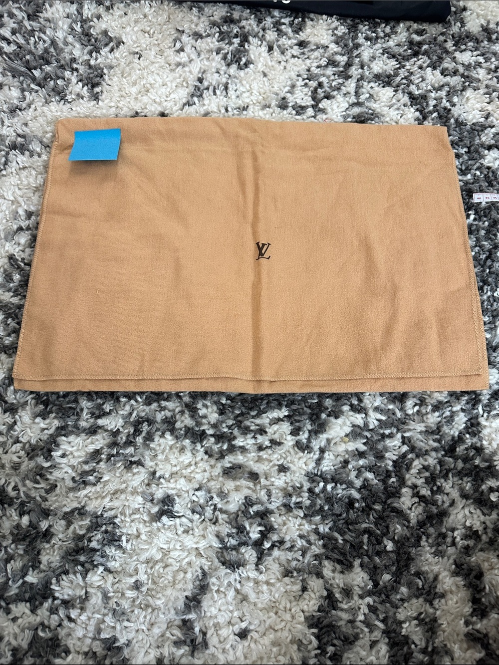 Louis Vuitton Tan Dust Bag with Center LV Logo